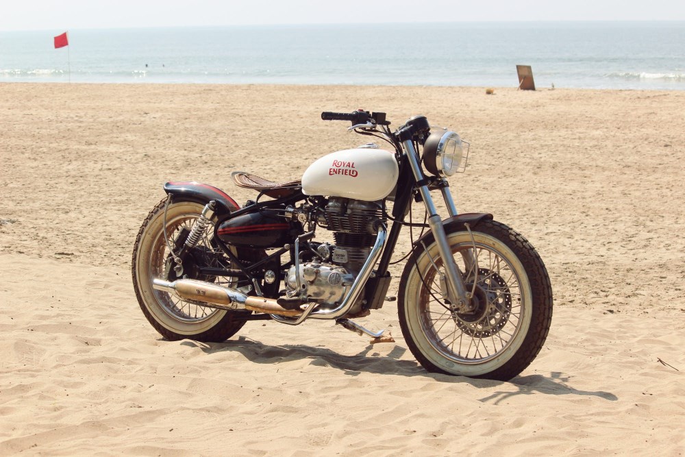 A Royal Enfield Bullet Beach Tracker