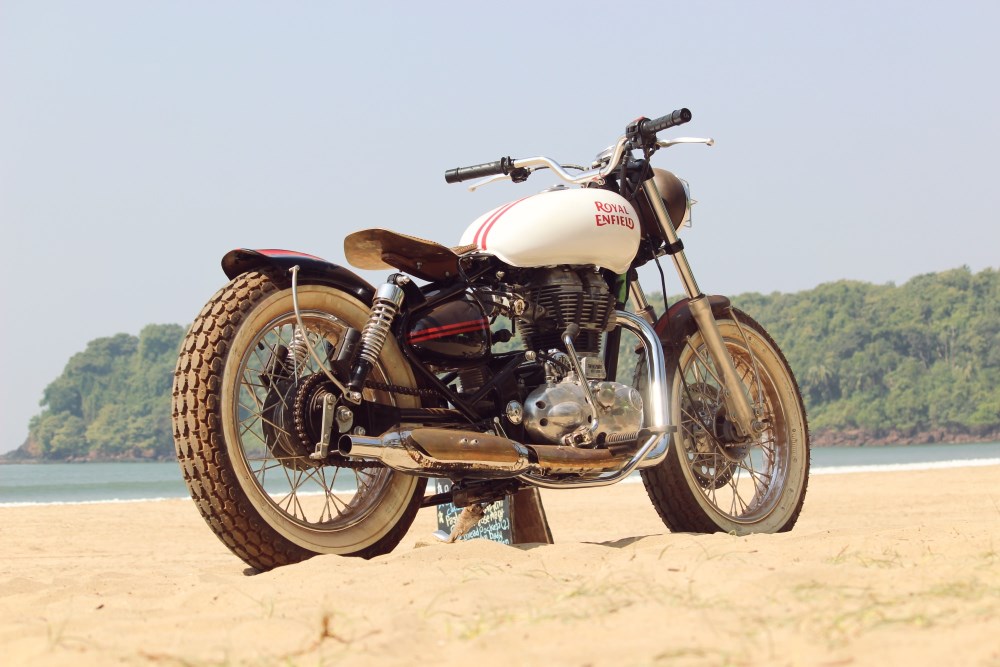 A Royal Enfield Bullet Beach Tracker