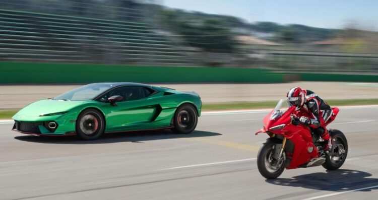 Lamborghini Temerario Vs. Ducati Panigale V4 | Desafio até à última centésima